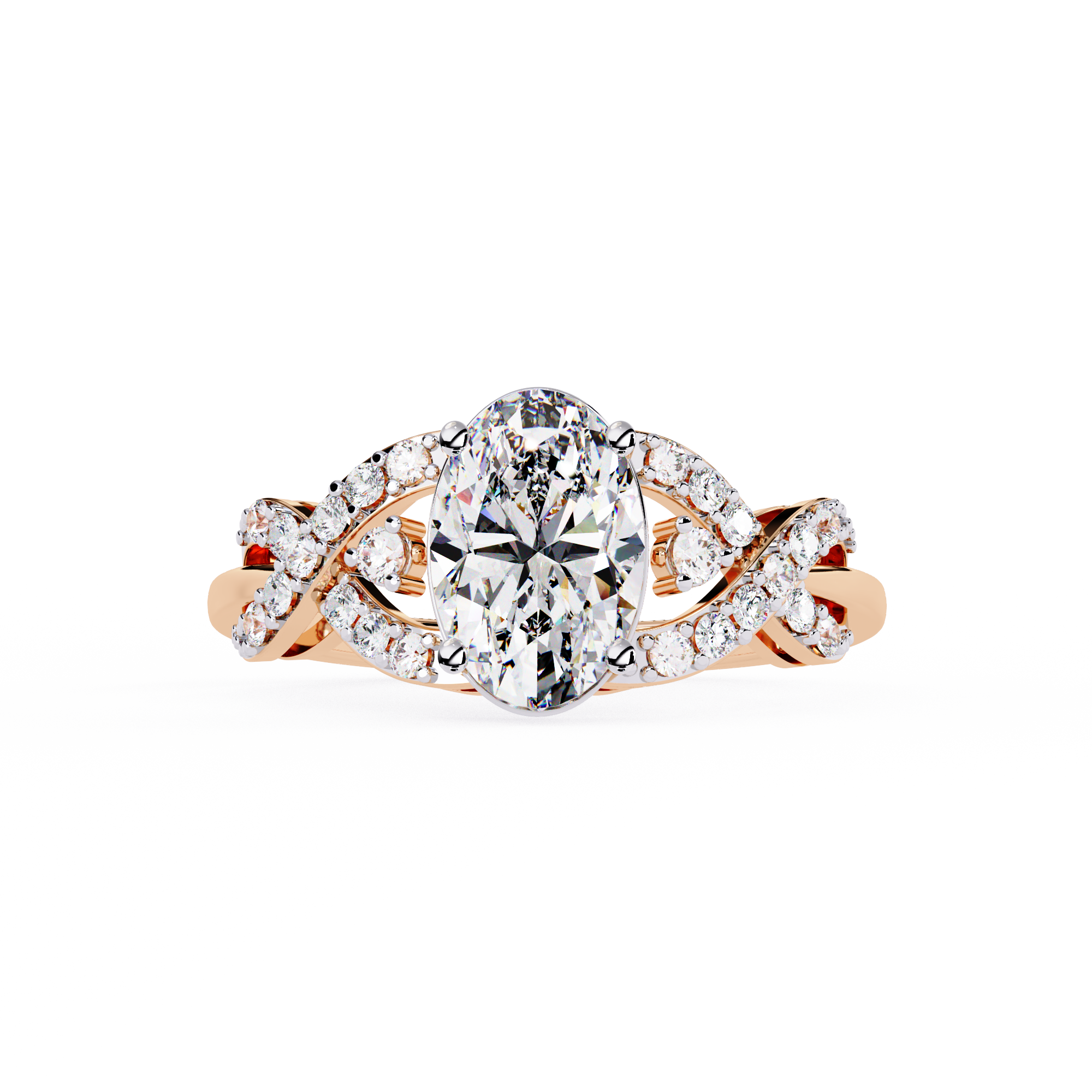 1.8 CT Pave Lab Grown Yellow Gold Ring | Solitairekart